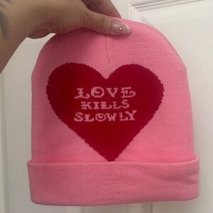 Pink Heart Beanie for Kids